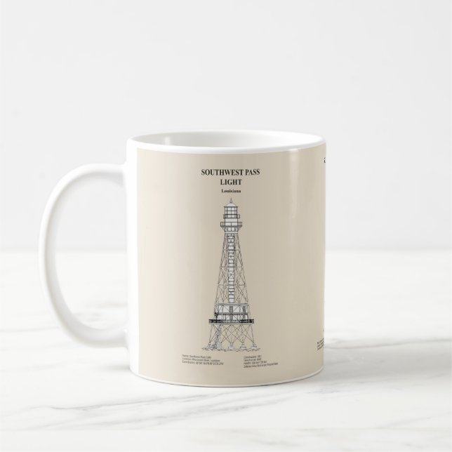 Taza De Café Faro del paso suroeste - Luisiana - SBD (Izquierda)