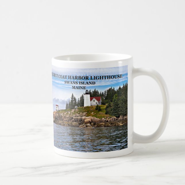 Taza De Café Faro del puerto de la cubierta quemada, Maine Mug (Derecha)