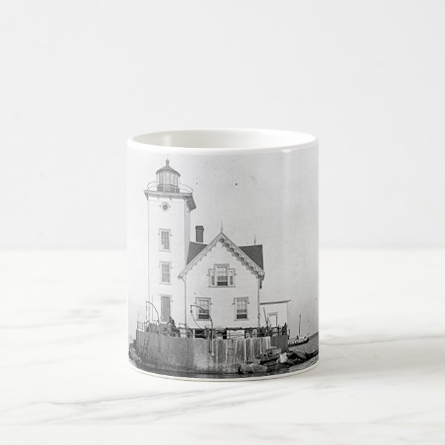 Taza De Café Faro del puerto de Wickford (Centro)