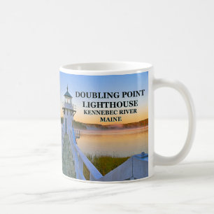Taza De Café Faro del punto de doblar, Maine Mug