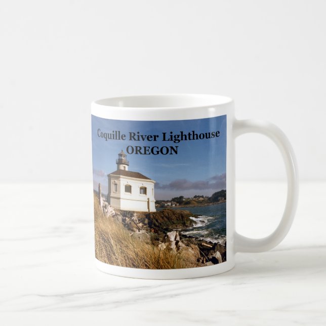 Taza De Café Faro del río Coquille, Oregon Mug (Derecha)