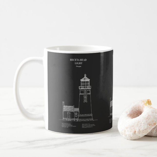 Taza De Café Faro Heceta Head - Oregon - PD (Con donut)