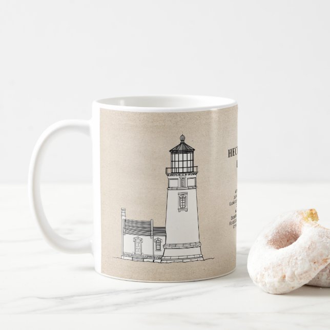 Taza De Café Faro Heceta Head - Oregon - SBD (Con donut)