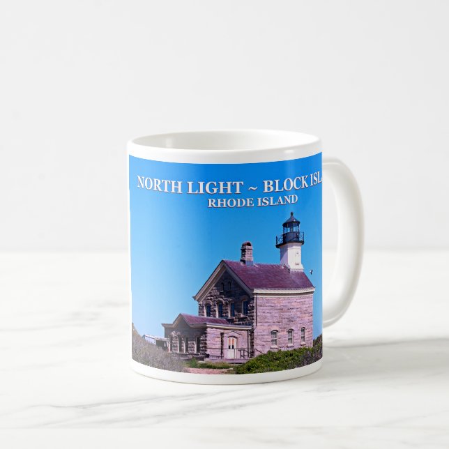 Taza De Café Faro Norte, Isla Bloque, RI Mug (Anverso derecho)