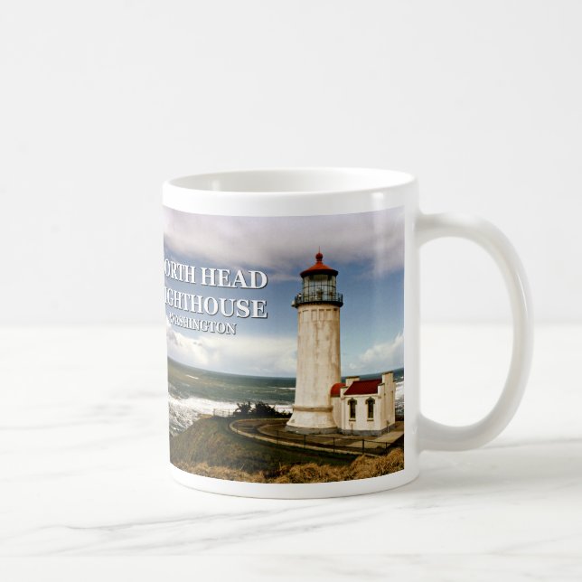 Taza De Café Faro North Head, Washington Mug (Derecha)