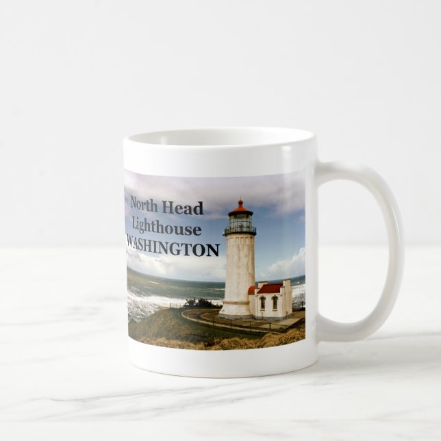 Taza De Café Faro North Head, Washington Mug (Derecha)