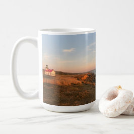 Taza De Café Faro Point Cabrillo Faro Sunset Mendocino Foto