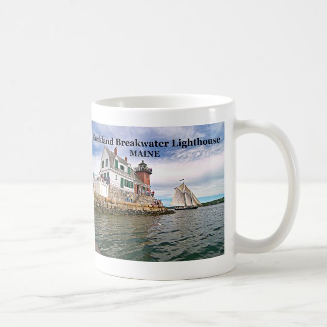 Taza De Café Faro Rockland Breakwater Lighthouse, Maine Mug (Derecha)