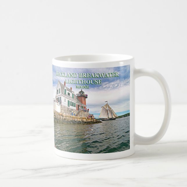 Taza De Café Faro Rockland Breakwater Lighthouse, Maine Mug (Derecha)