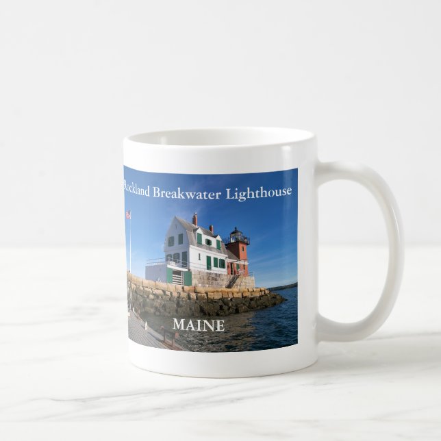 Taza De Café Faro Rockland Breakwater Lighthouse, Maine Mug (Derecha)
