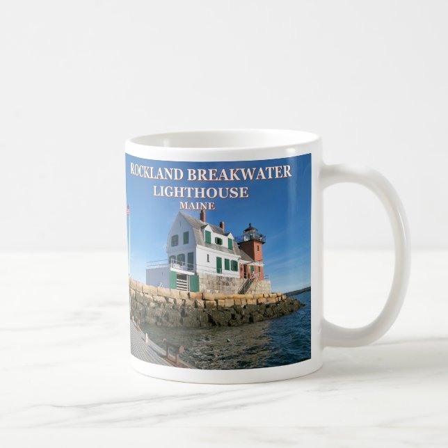 Taza De Café Faro Rockland Breakwater Lighthouse, Maine Mug (Derecha)