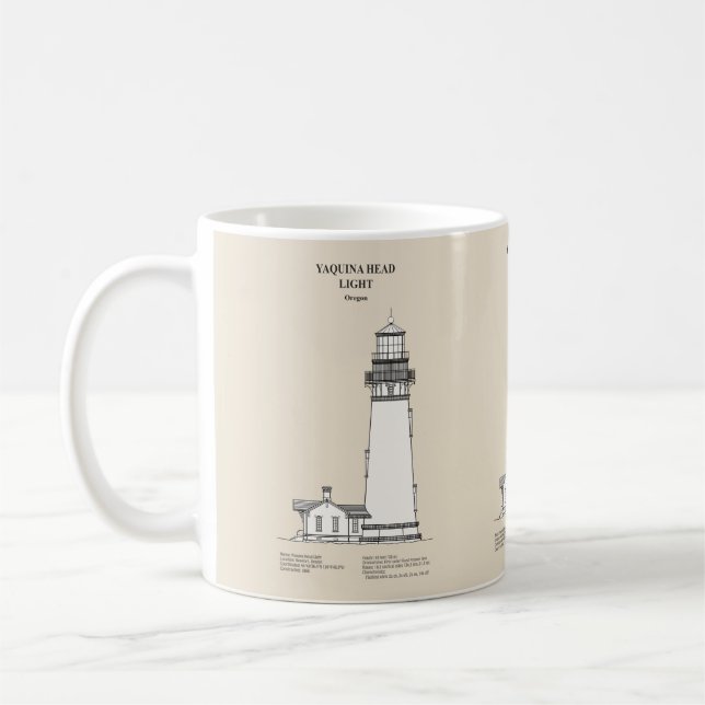 Taza De Café Faro Yaquina Head - Oregon - SBD (Izquierda)