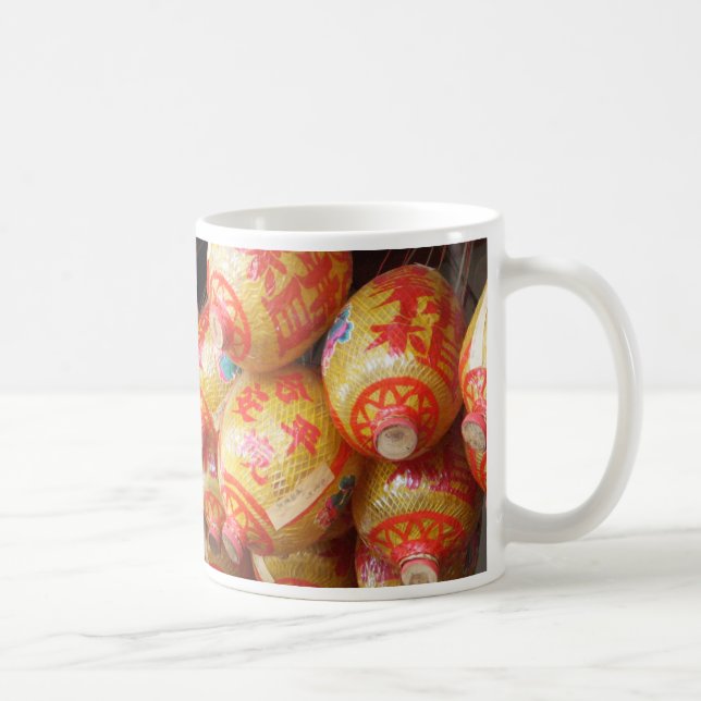 Taza De Café Faroles de papel chinos con suerte (Derecha)