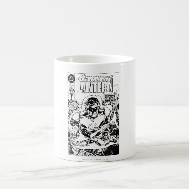 Taza De Café Faroles verdes volando, negro y blanco (Centro)
