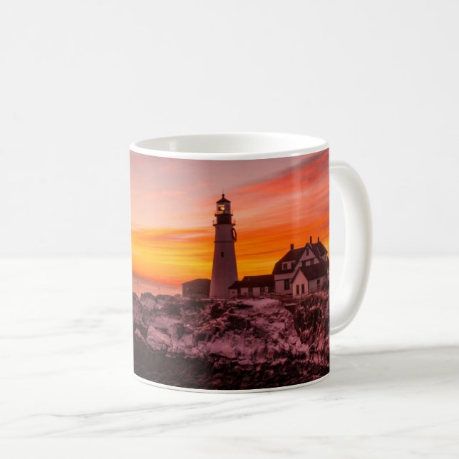 Taza De Café Faros | Cabeza Portland Cape Elizabeth Maine (Anverso derecho)