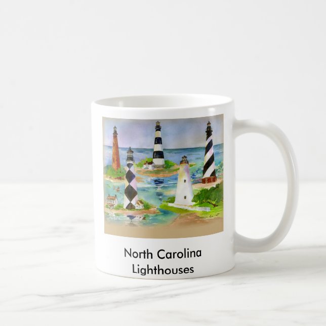 Taza De Café Faros de Carolina del Norte (Derecha)