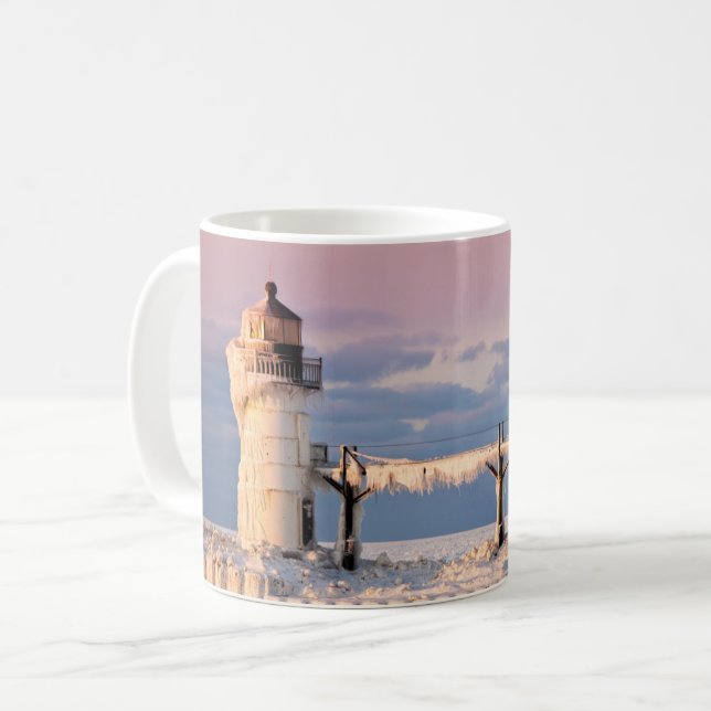 Taza De Café Faros | Faro del lago Michigan (Anverso izquierdo)