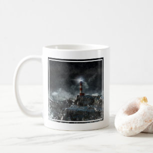 Taza De Café Faros   Faro en la tormenta
