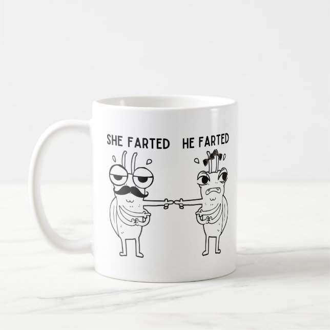 Taza De Café Farting Bug Humor (Izquierda)