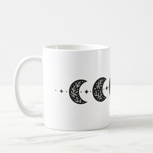 Taza De Café Fases de luna floral (Izquierda)