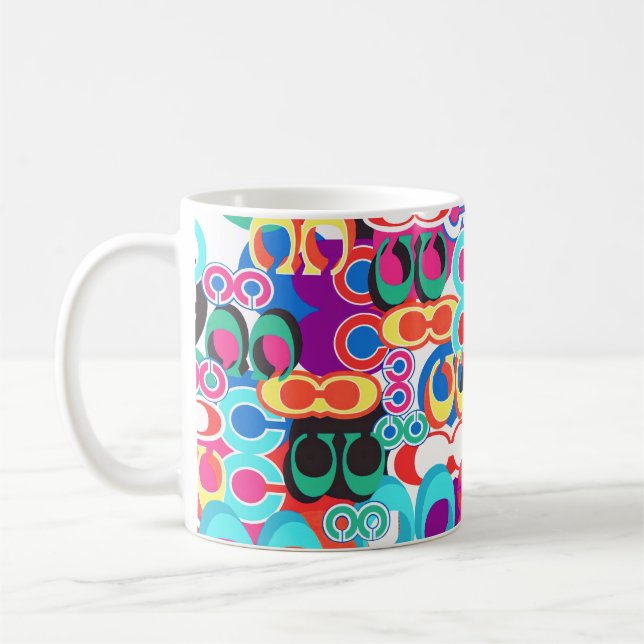 Taza De Café fashion abstract floral design (Izquierda)
