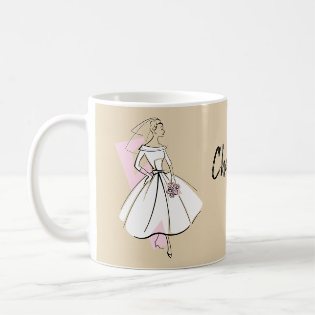 Taza De Café Fashion Bride Neutral Name mug (Izquierda)