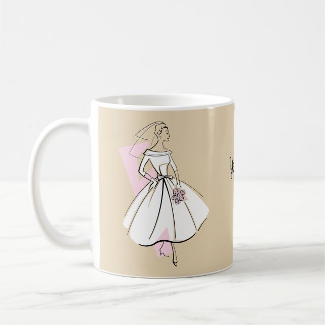 Taza De Café Fashion Bride Neutral Text mug (Izquierda)