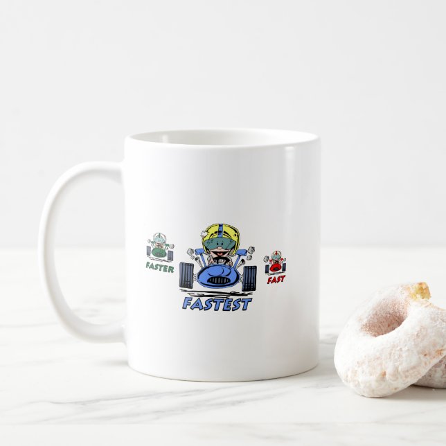 Taza De Café Fast Faster Fastest Wirtschafts (Con donut)