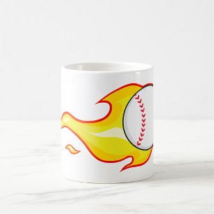 Taza De Café Fastball Flame Baseball Sports