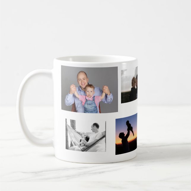 Taza De Café Father Son Love Best Dad Ever Collage Art (Izquierda)