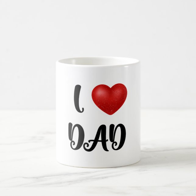 Taza De Café Father's Day I Love Dad Heart Explosion Gift  (Centro)