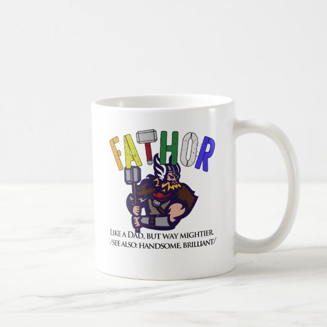 Taza De Café Fathor like a Dad but Mightier Logo (Derecha)