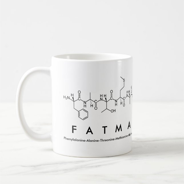 Taza De Café Fatma peptide nombre mug (Izquierda)