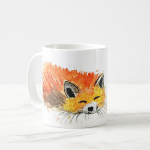 Taza De Café Fauna cutánea de color de agua animal de Fox silve