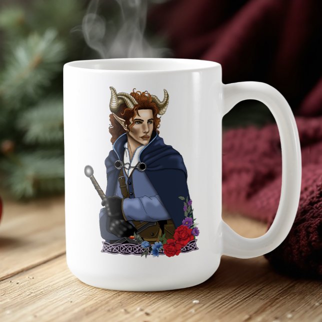 Taza De Café Fauno Fae con cuernos Fantasía  (Subido por el creador)