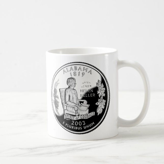 Taza De Café Faux Alabama State Quarter Spirit of Courage (Derecha)