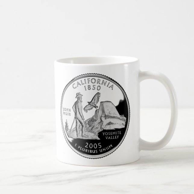 Taza De Café Faux California State Quarter Yosemite Valley Muir (Derecha)