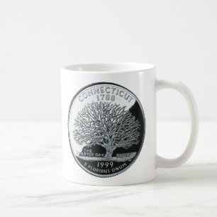 Taza De Café Faux Connecticut State Quarter Charter Oak Tree