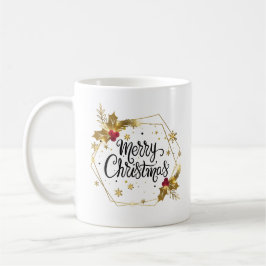 Taza De Café Faux Gold Floral Feliz Navidad| Mugre