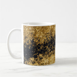 Taza De Café Faux Gold Purpurina Faux Black Purpurina Classic M