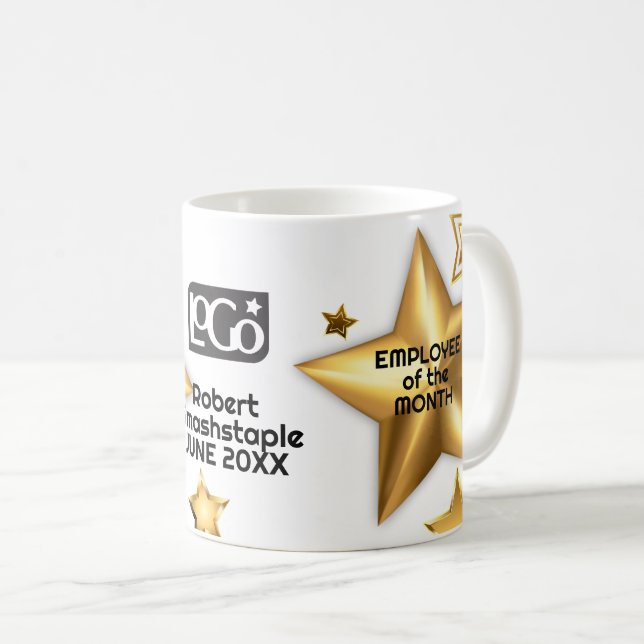 Taza De Café Faux gold stars empleado del mes (Anverso derecho)