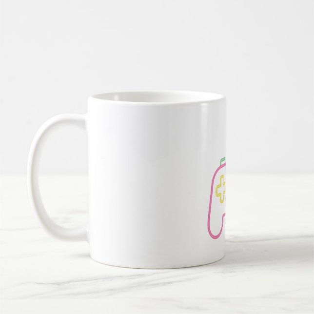 Taza De Café Faux Neon Game Console Controller Gamer (Izquierda)
