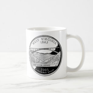 Taza De Café Faux West Virginia State Quarter