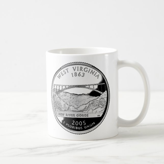 Taza De Café Faux West Virginia State Quarter (Derecha)