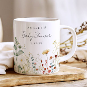 Taza De Café Favor de baby shower de campo de flores silvestres
