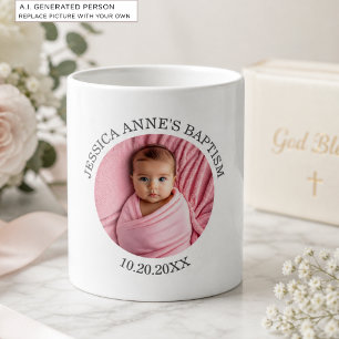 Taza De Café Favor de Bautizo Especial para Niña con Foto