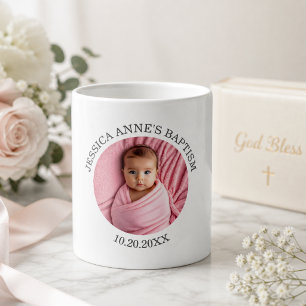 Taza De Café Favor de Bautizo Especial para Niña con Foto