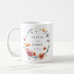 Taza De Café Favor de boda de flor silvestre