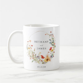 Taza De Café Favor de boda de flores silvestres de cuento de ha