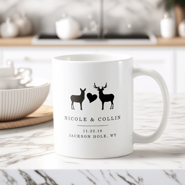 Taza De Café Favor de la Boda Buck y Doe (Subido por el creador)